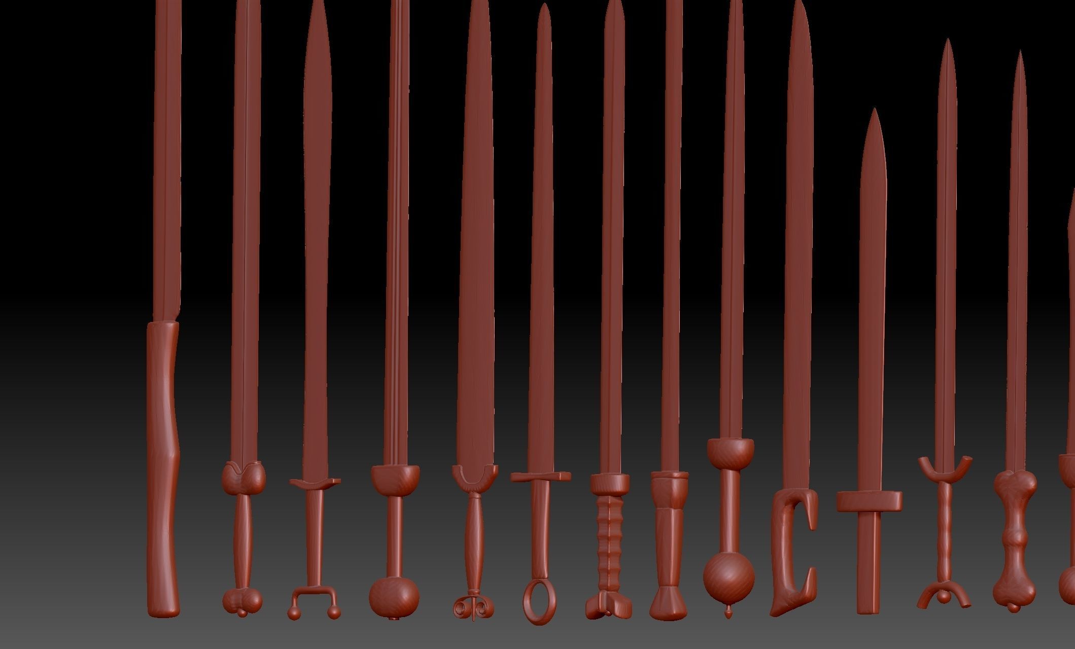 25 Swords Knives collection Medieval Roman Ancient melee weapons 3D print model_8