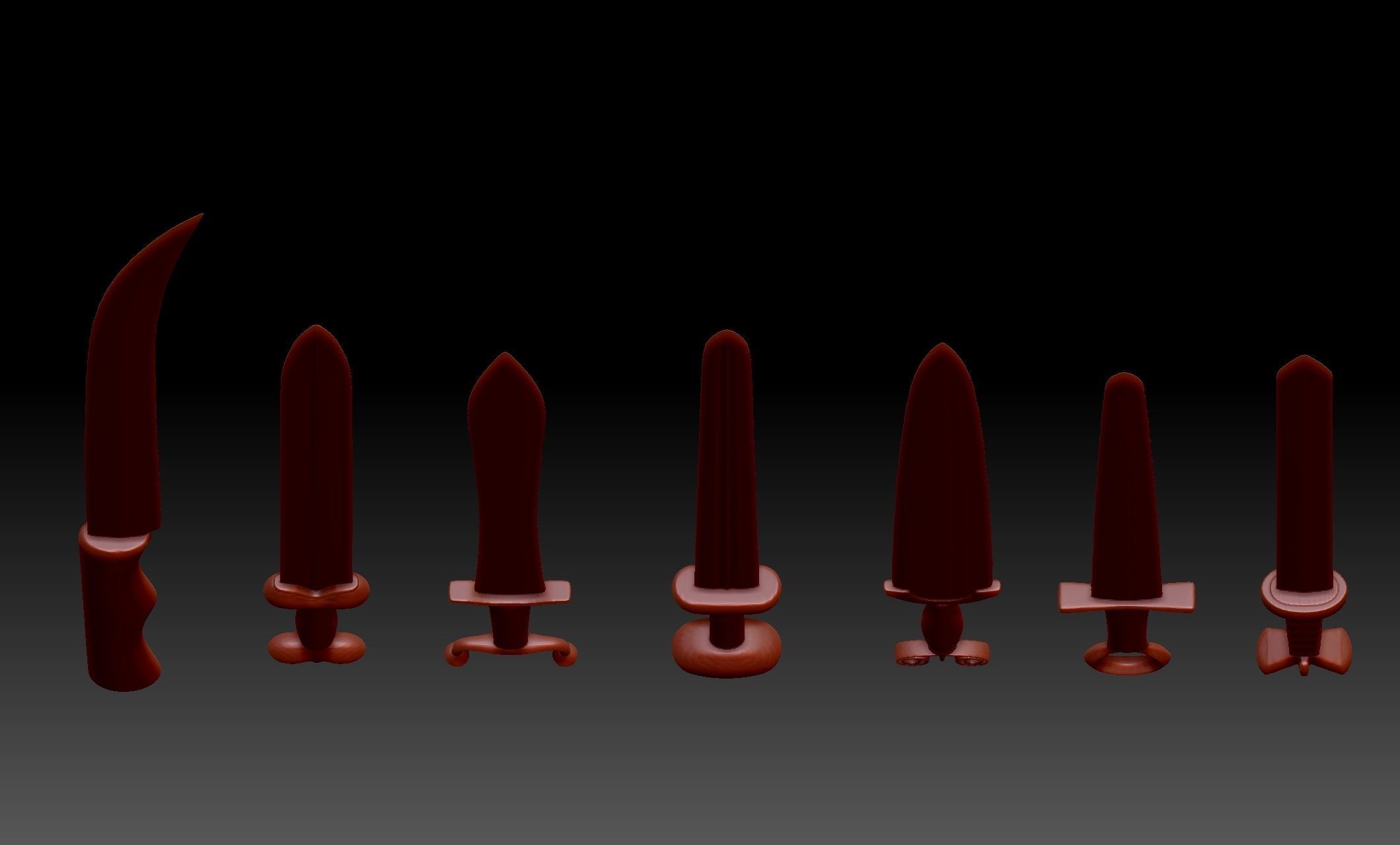 25 Swords Knives collection Medieval Roman Ancient melee weapons 3D print model_4