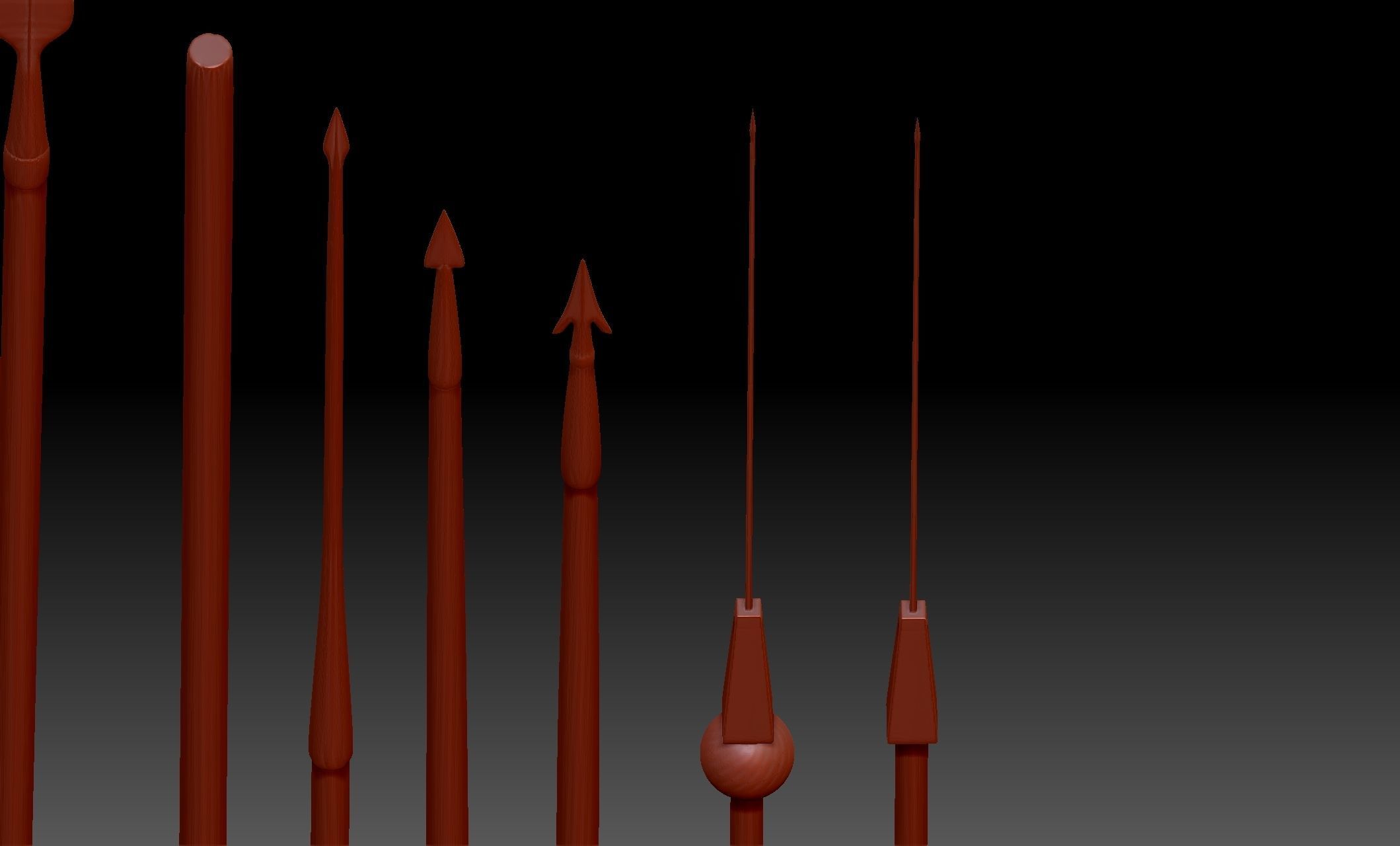 22 Axes Spears weapons collection Medieval Roman melee weapons 3D print model_7