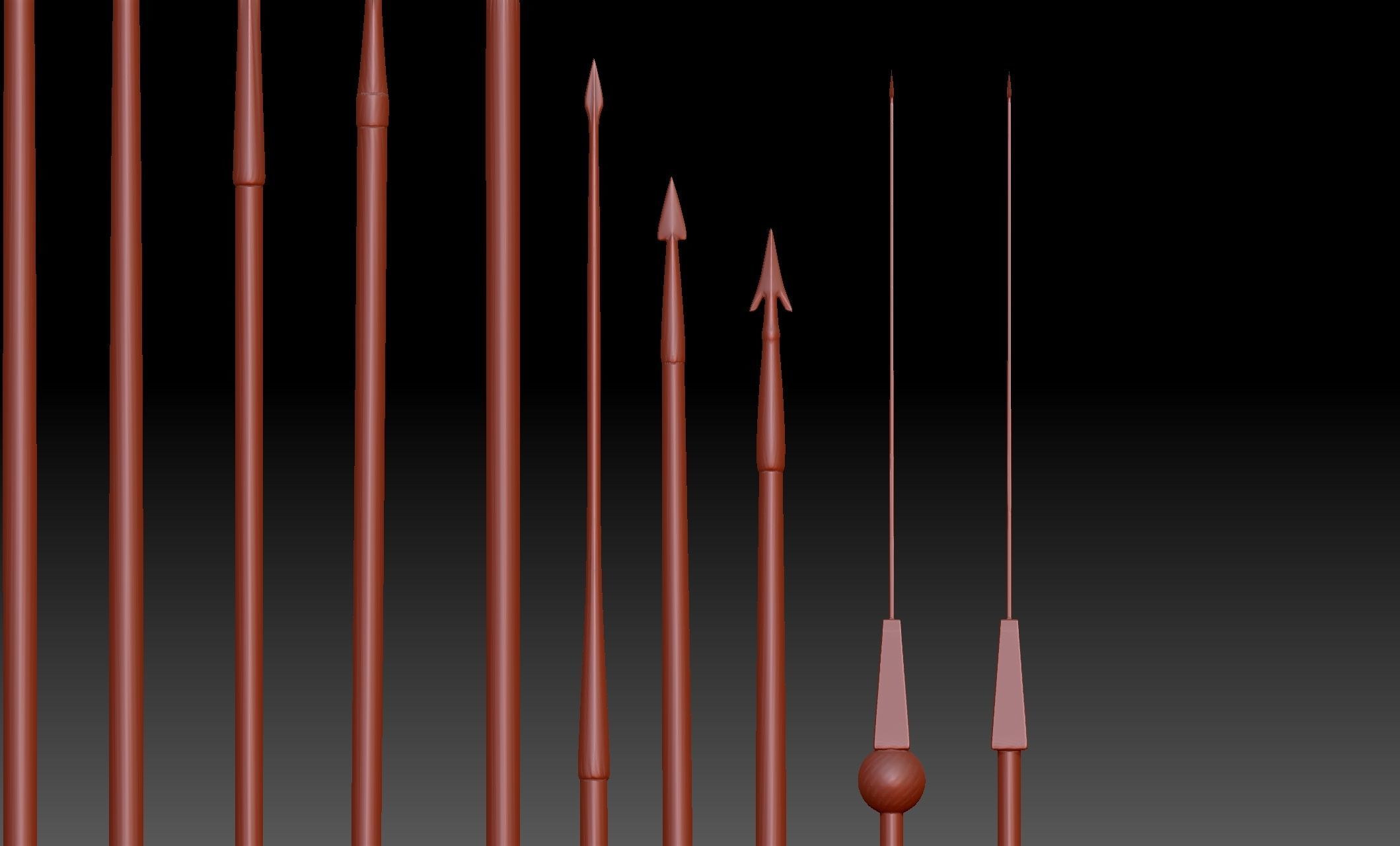 22 Axes Spears weapons collection Medieval Roman melee weapons 3D print model_5