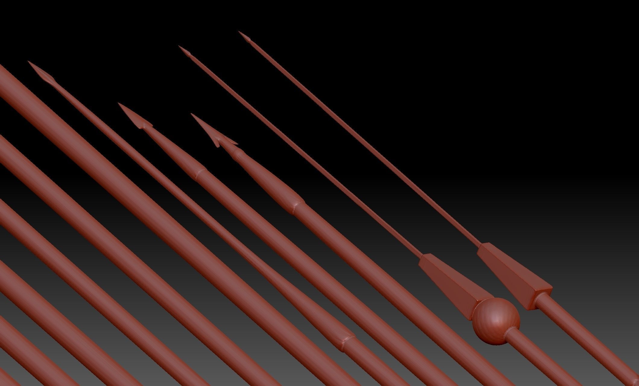 22 Axes Spears weapons collection Medieval Roman melee weapons 3D print model_6