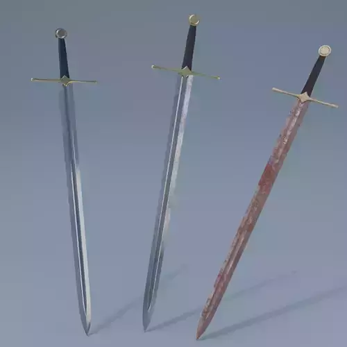 Sword two swords Low-poly 3D model