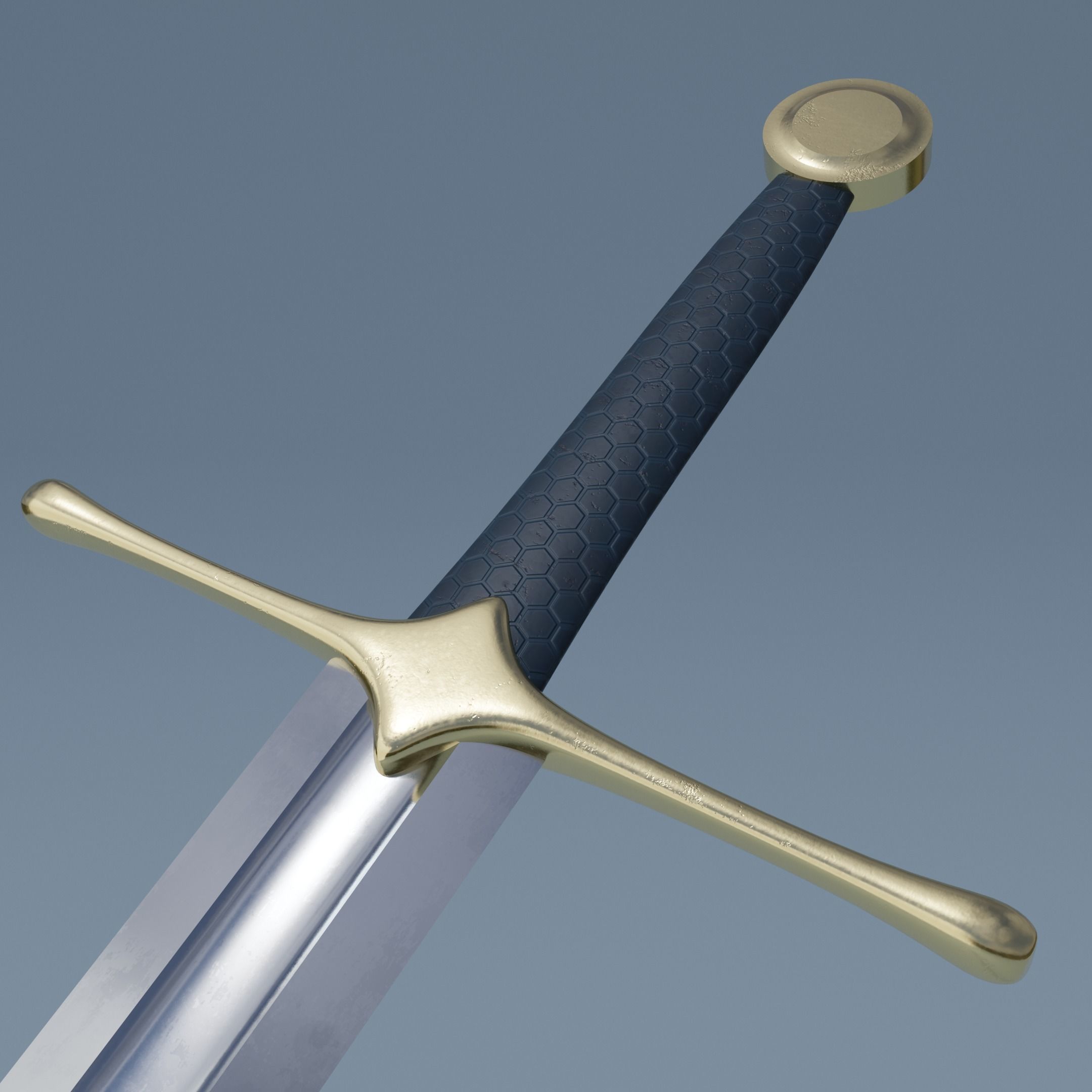Sword two swords Low-poly 3D model_2