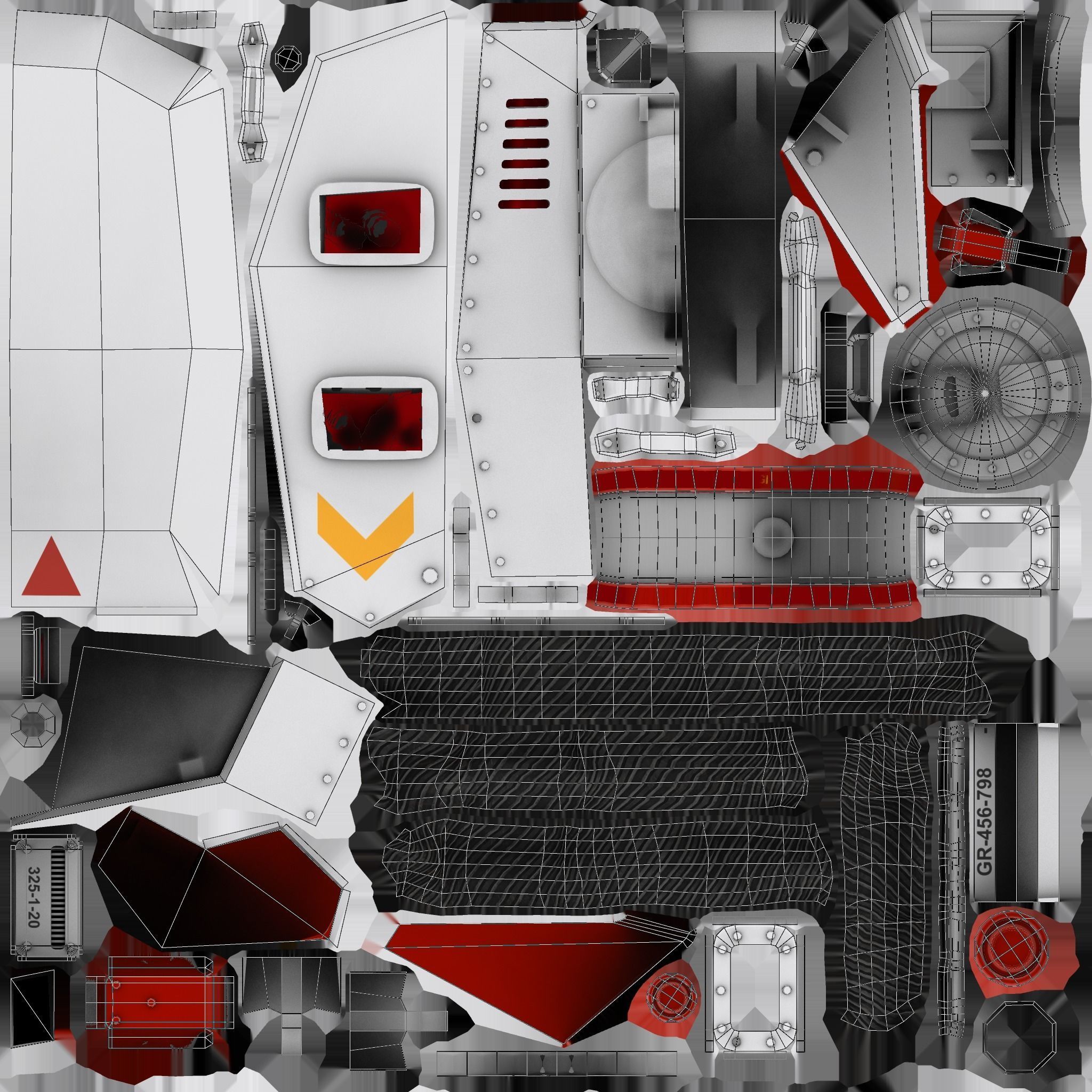 Sci-Fi laser Turret 4 Low-poly 3D model_6