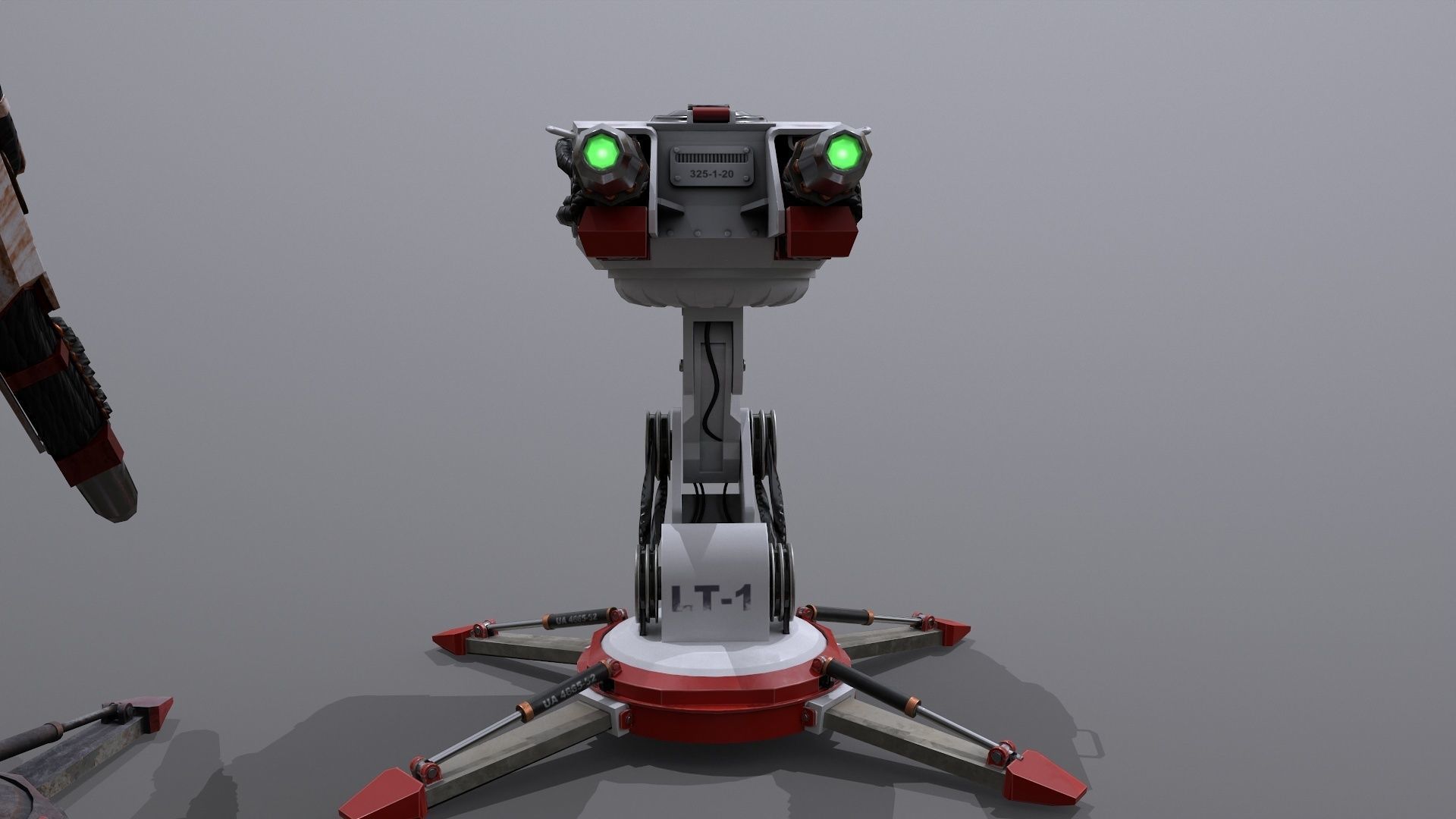 Sci-Fi laser Turret 4 Low-poly 3D model_8