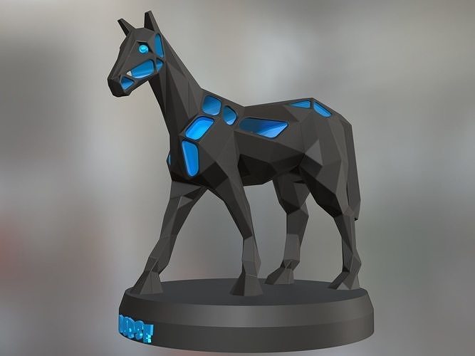 Voronoi Horse Pose 3D print model