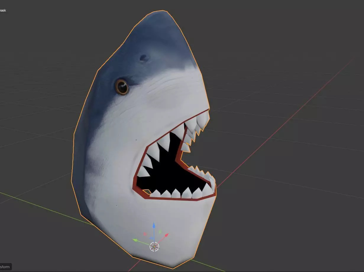 Shark Mask Low-poly 3D model_0