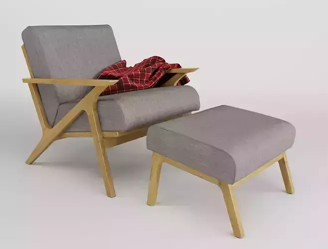 lounge armchair with pouf