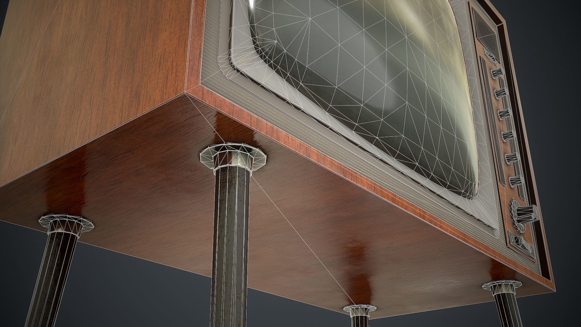 Vintage TV HD Low-poly 3D model_17