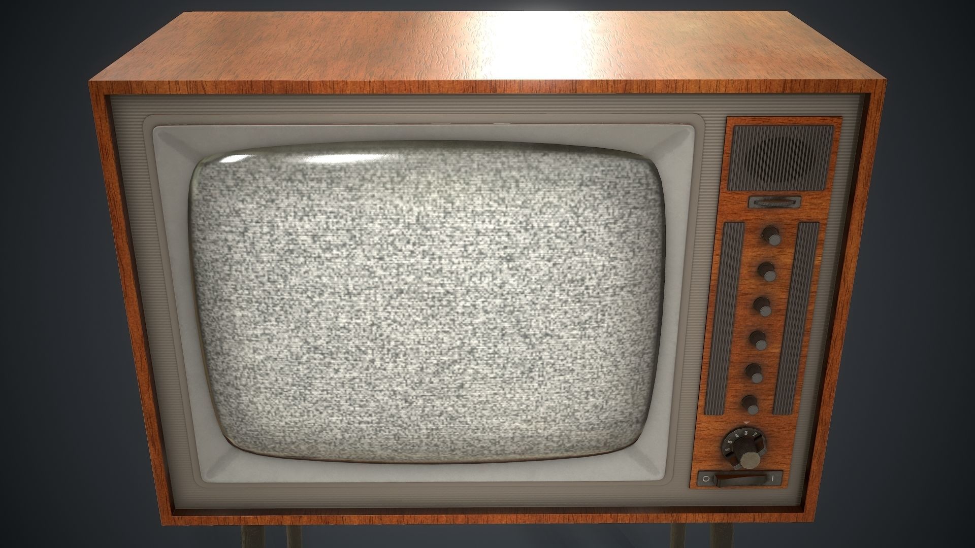 Vintage TV HD Low-poly 3D model_7