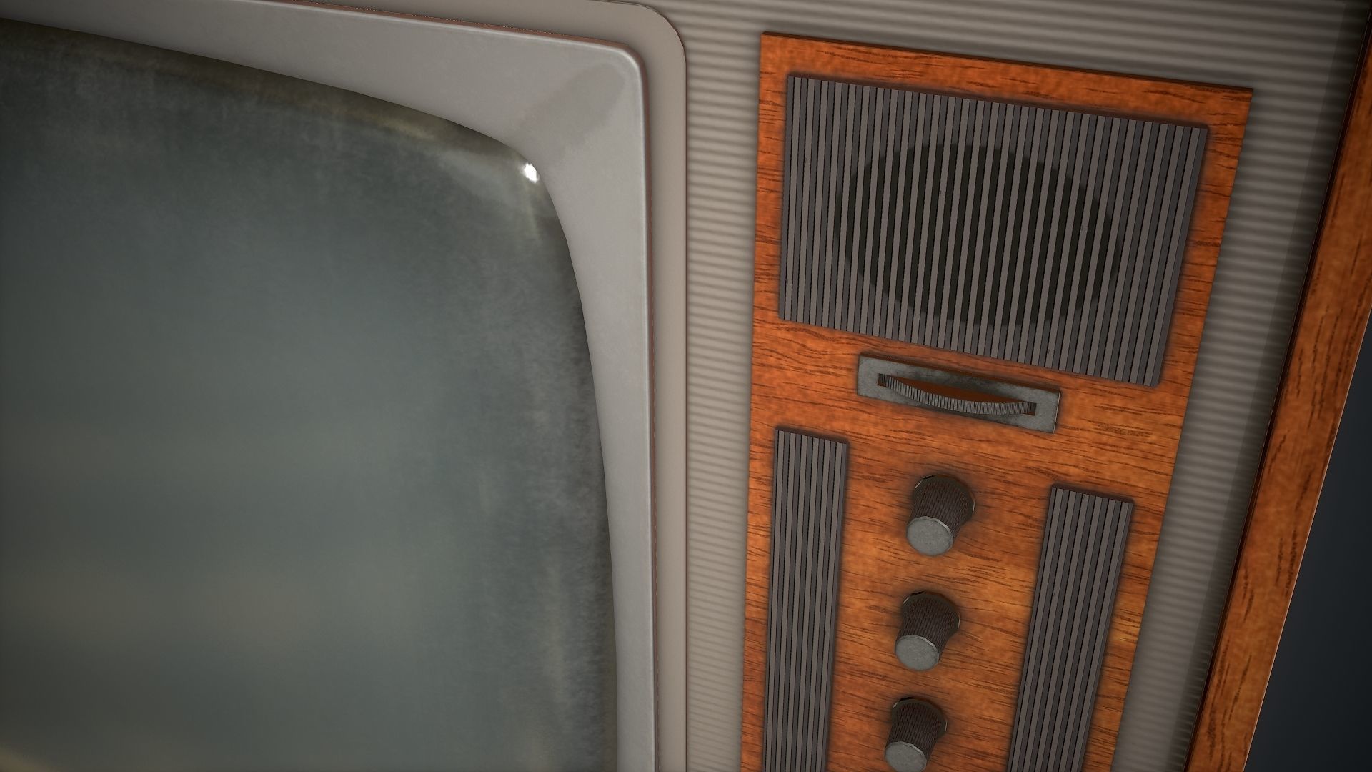 Vintage TV HD Low-poly 3D model_10
