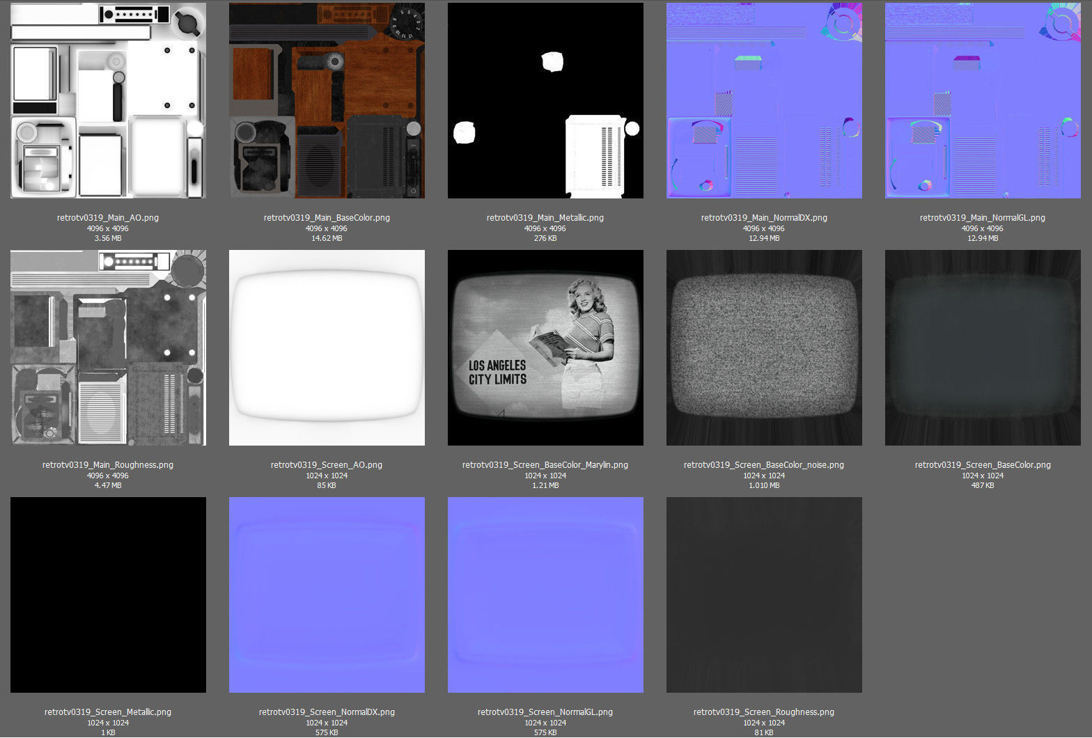 Vintage TV HD Low-poly 3D model_19