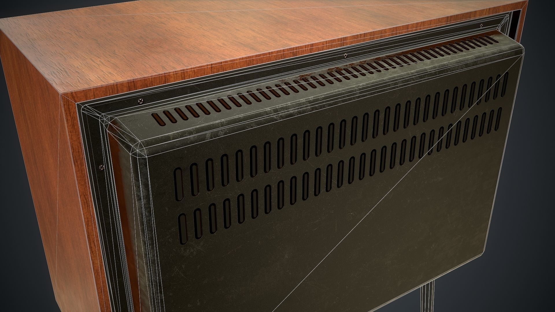 Vintage TV HD Low-poly 3D model_16