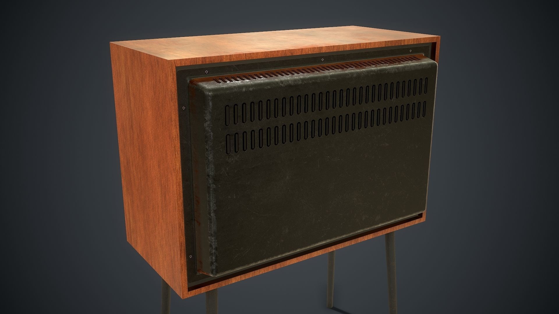 Vintage TV HD Low-poly 3D model_12