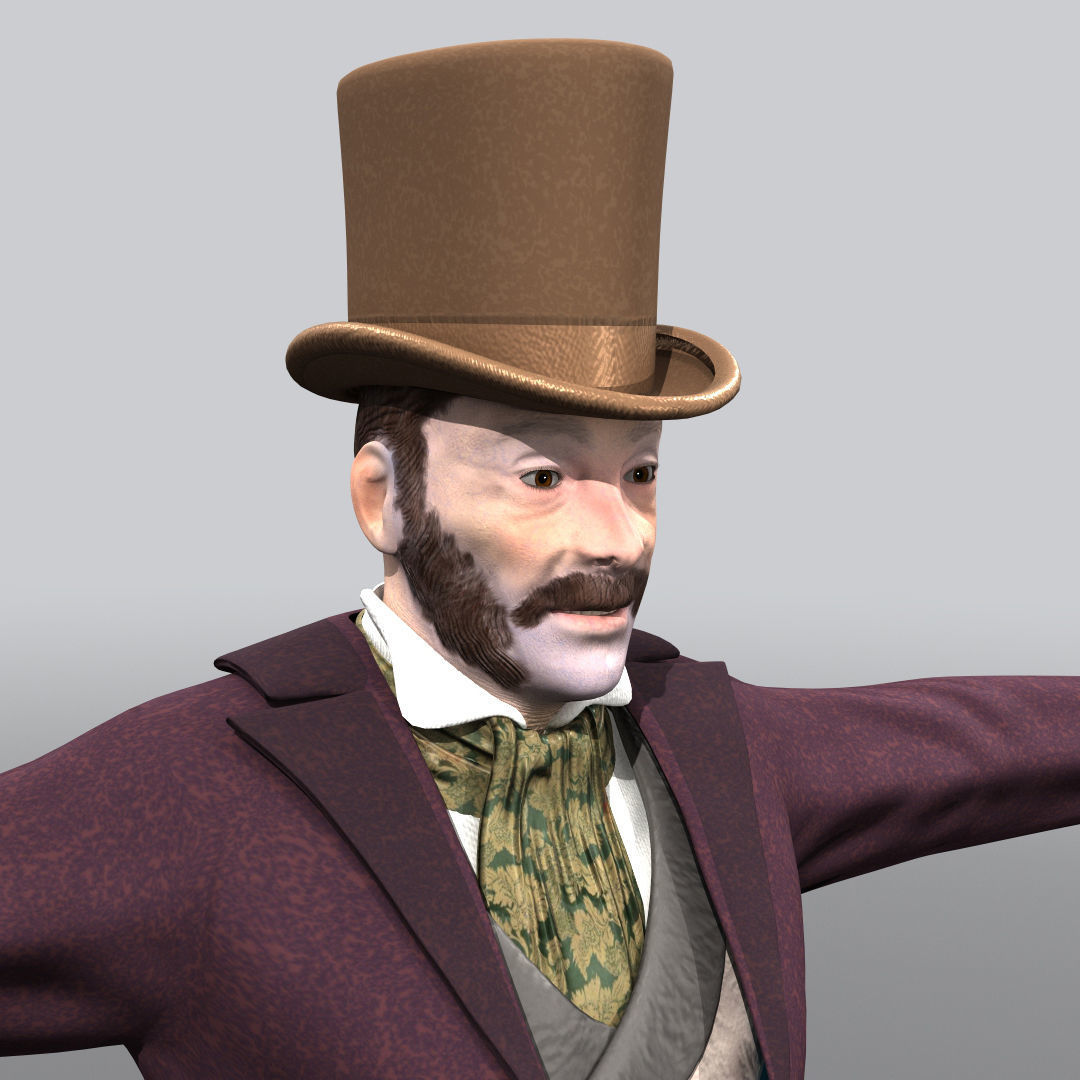 Victorian Gentleman STATIC not rigged - Low Poly Low-poly 3D model_18