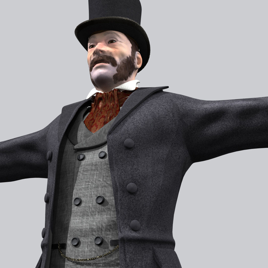 Victorian Gentleman STATIC not rigged - Low Poly Low-poly 3D model_12