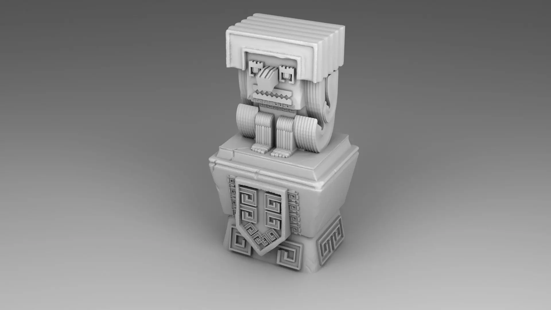Mayan idol 3D print model_0