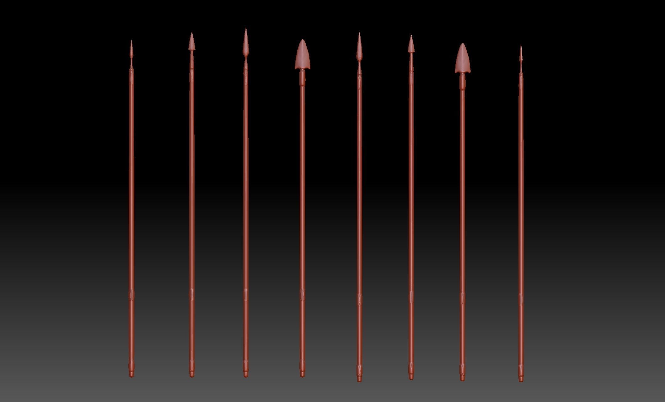 17 Bow Arrows and ranged weapon collection Medieval Roman Archer 3D print model_2