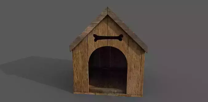 Doghouse 3D model wooden dog house