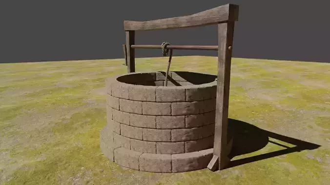 Well 3D model water in middle of field