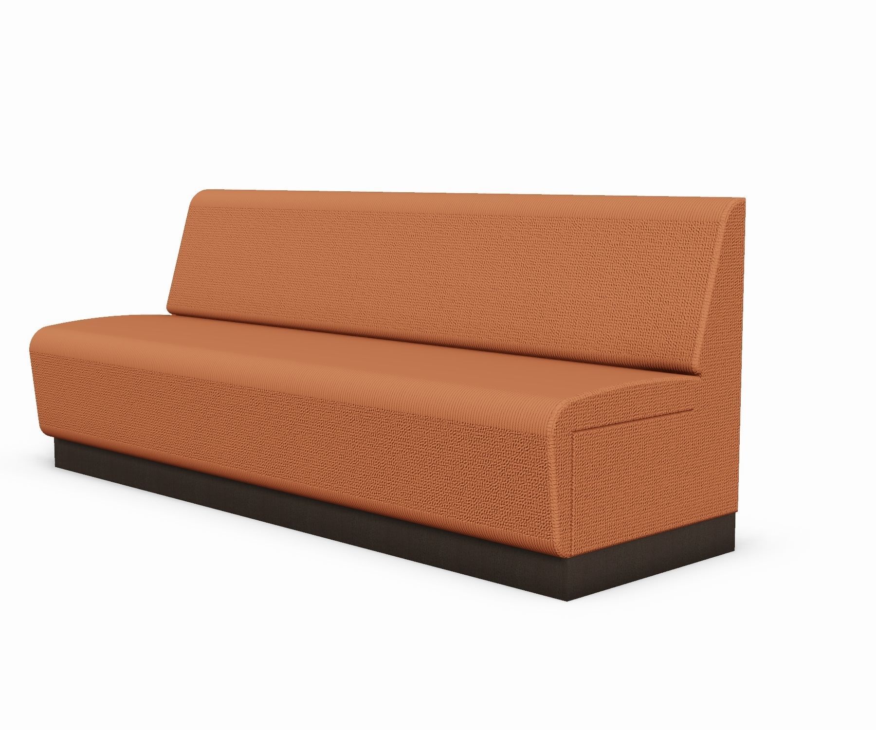 Banquette orange upholstered bench with legs 3D model_1
