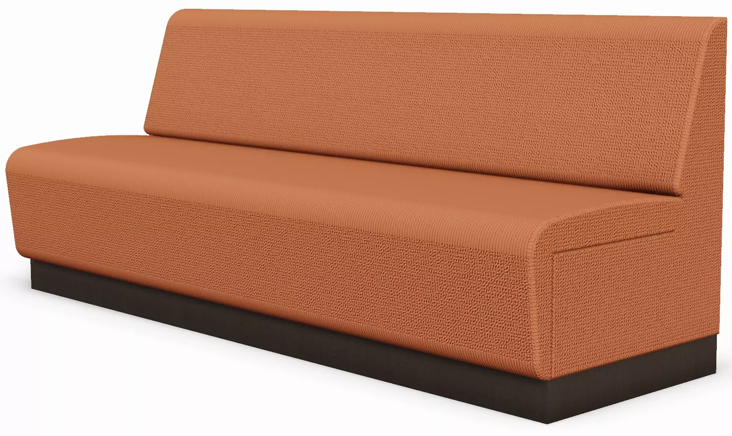 Banquette orange upholstered bench with legs 3D model_0