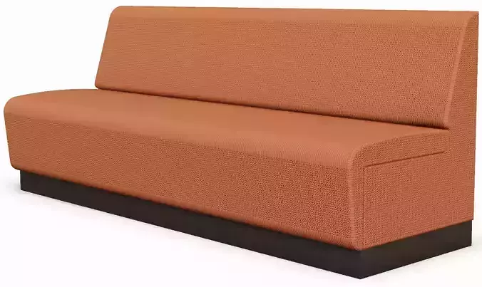 Banquette orange upholstered bench with legs