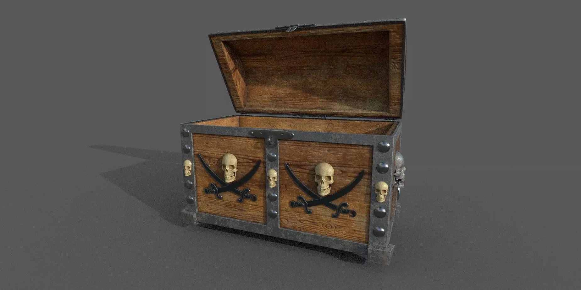 Pirate Treasure Chest 3D model Low-poly 3D model