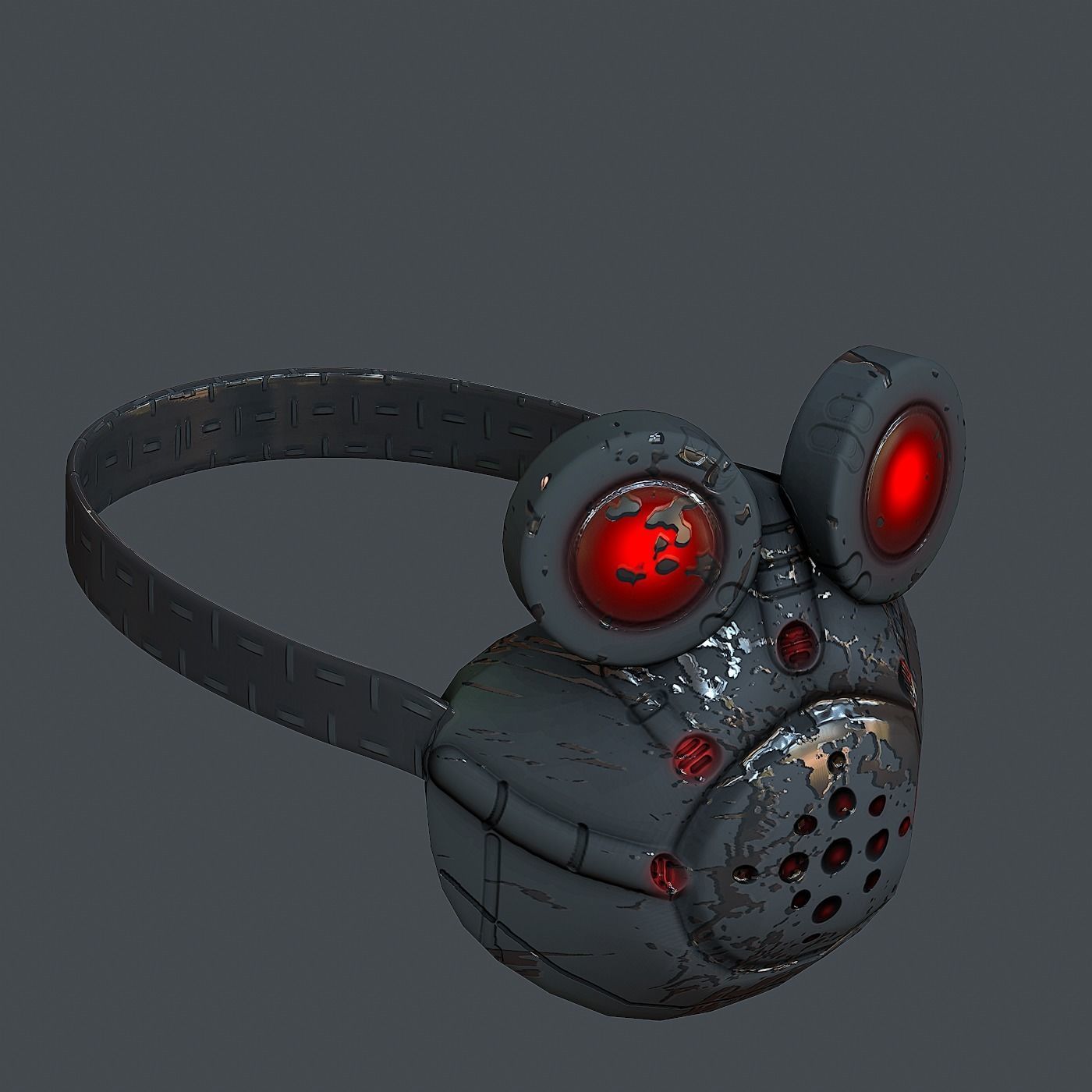 Gas mask helmet 3d model scifi Low-poly  Low-poly 3D model_3