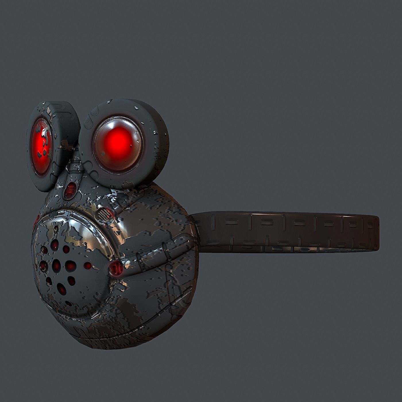 Gas mask helmet 3d model scifi Low-poly  Low-poly 3D model_5