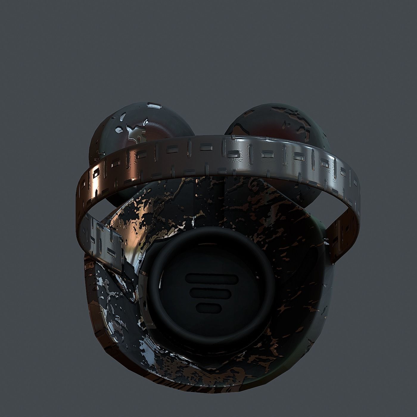 Gas mask helmet 3d model scifi Low-poly  Low-poly 3D model_4