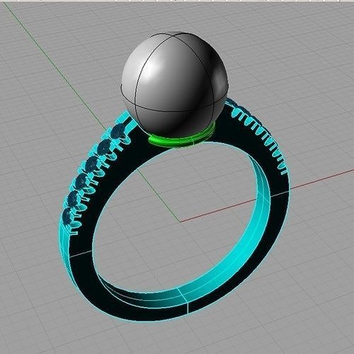 Ring perl anello perla thaiti 3D print model AP03 3D print model
