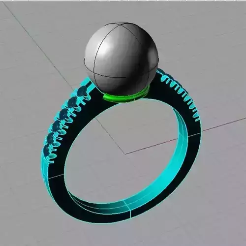 Ring perl anello perla thaiti 3D print model AP03 3D print model