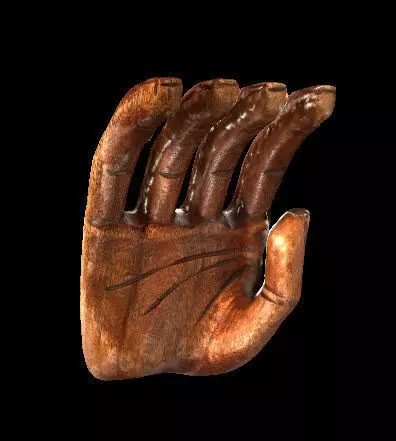 Wood Textured Hand Free 3D model