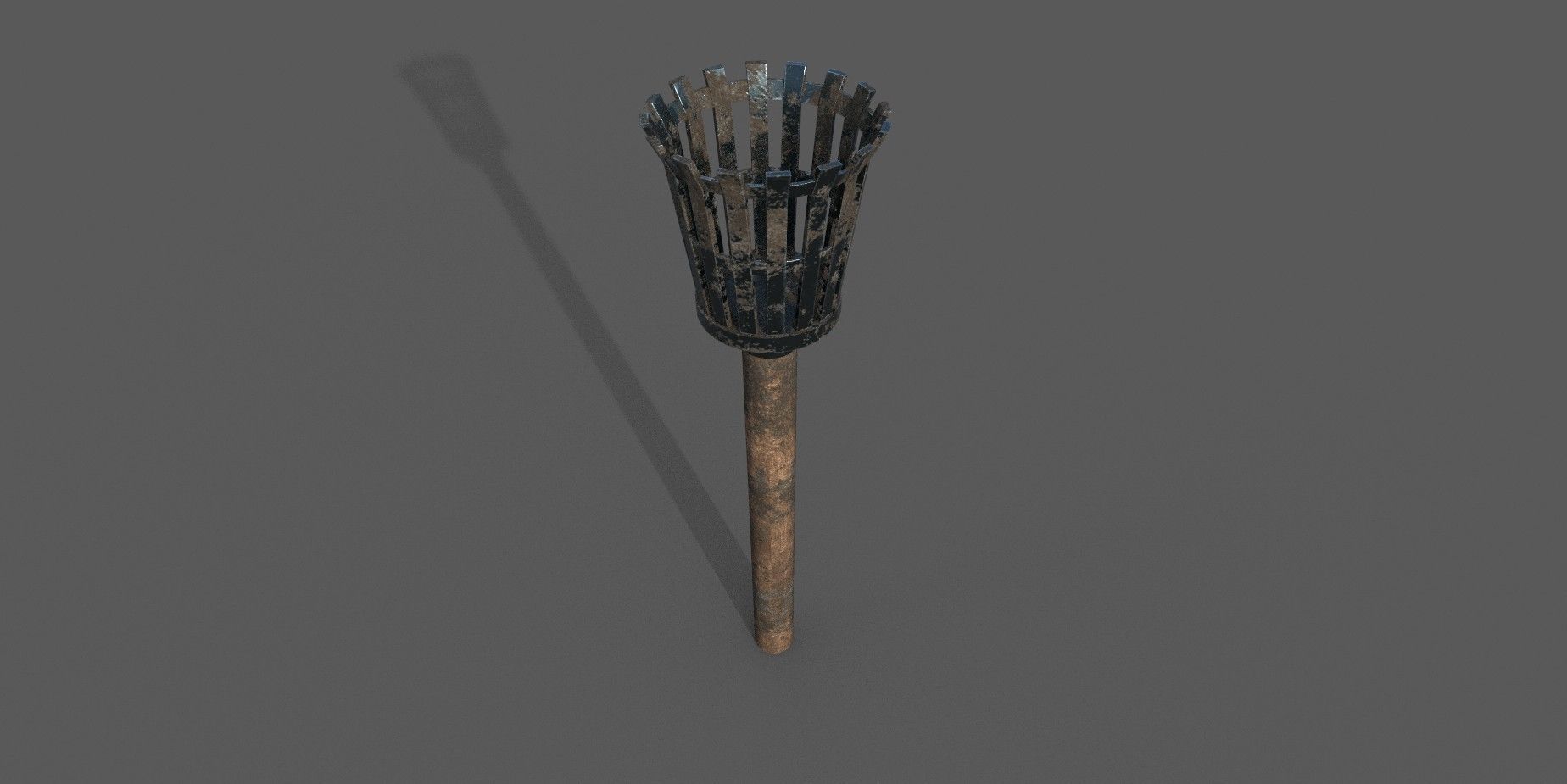 Medieval Standing Torch Low-poly 3D model Low-poly 3D model_1