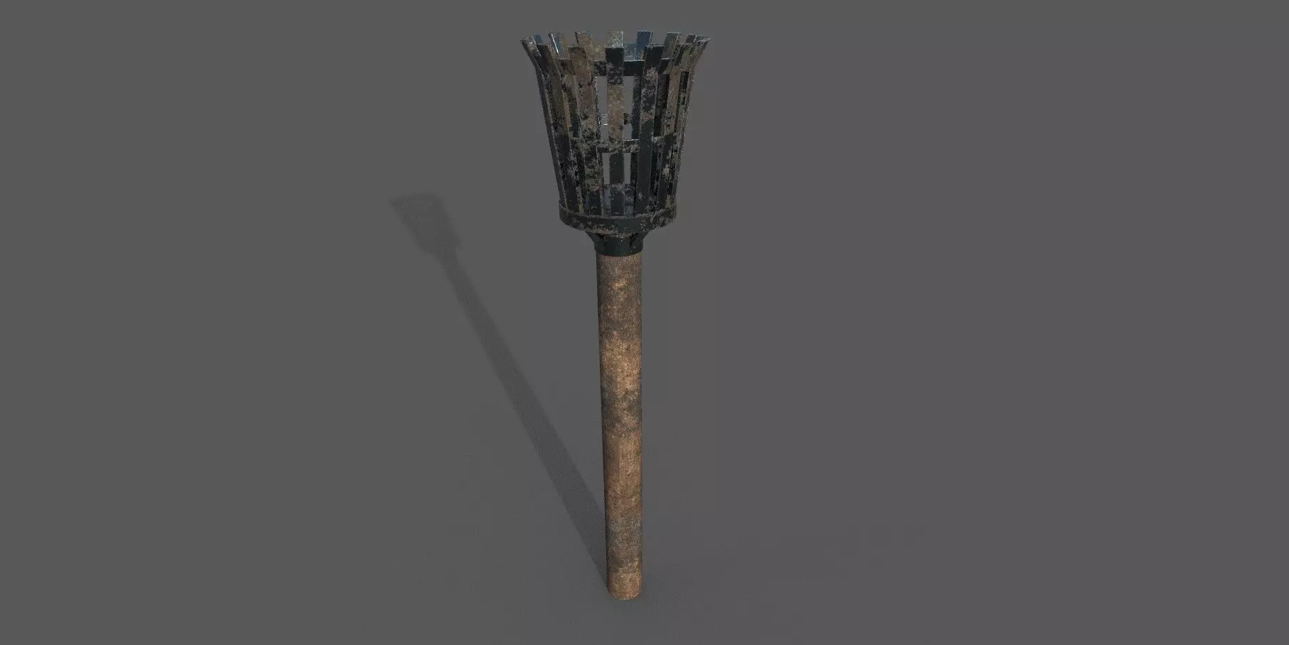 Medieval Standing Torch Low-poly 3D model Low-poly 3D model_0