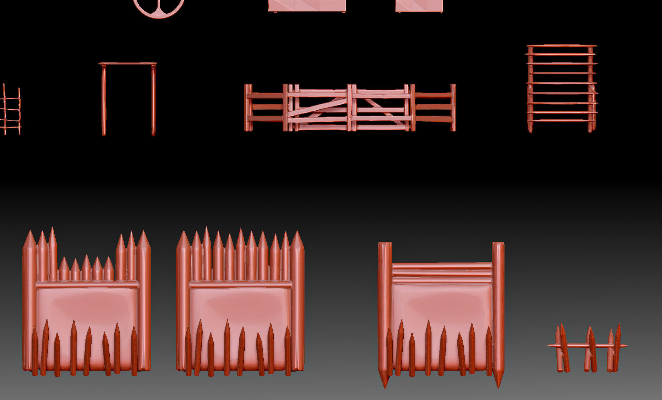 79 Medieval Roman village Buildings parts and objects collection 3D print model_4