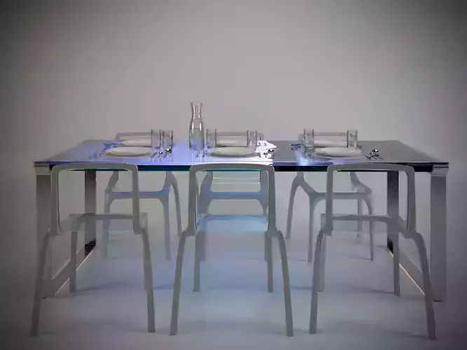 Modern minimalist emissive dining table