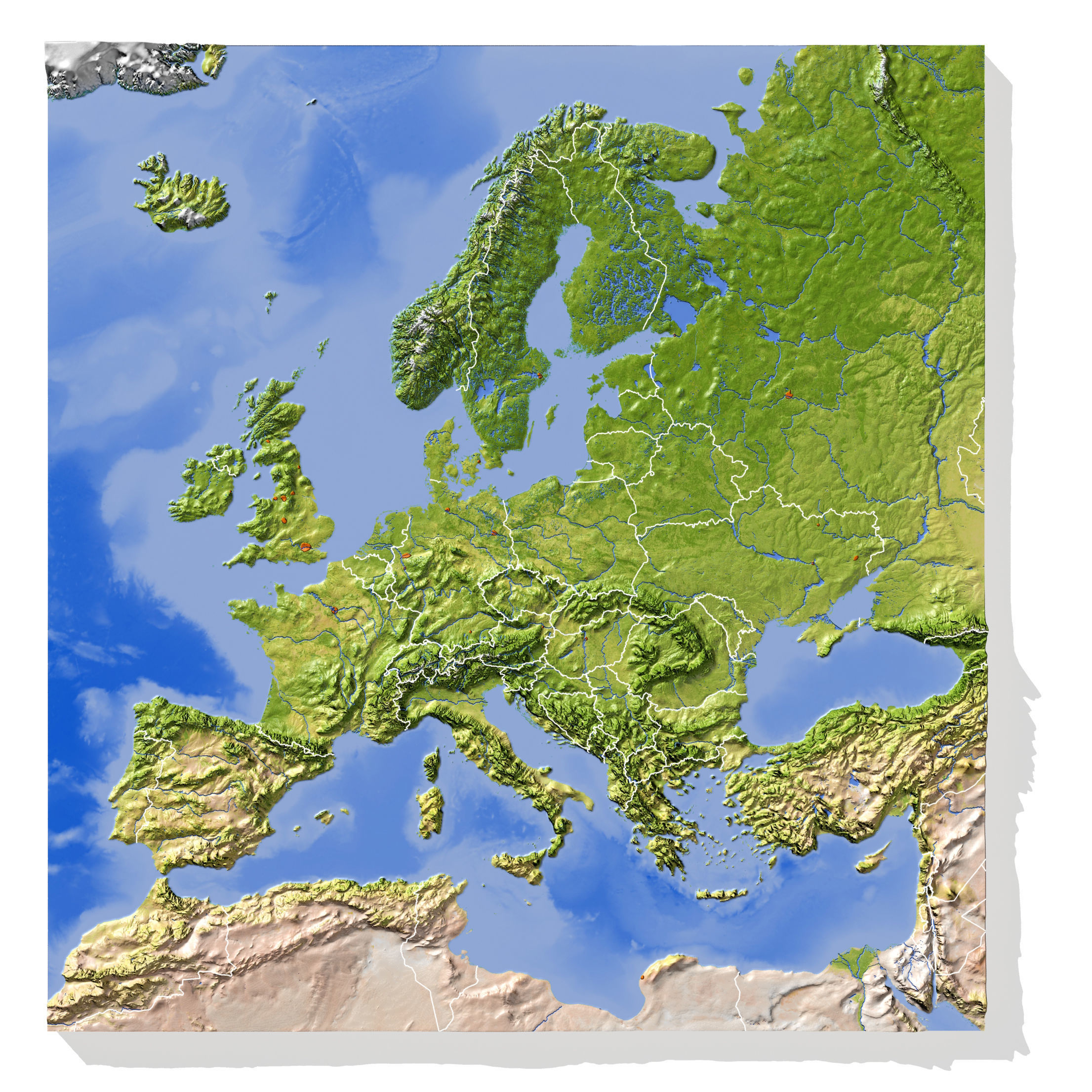 Europe High resolution 3D relief maps 3D model_4