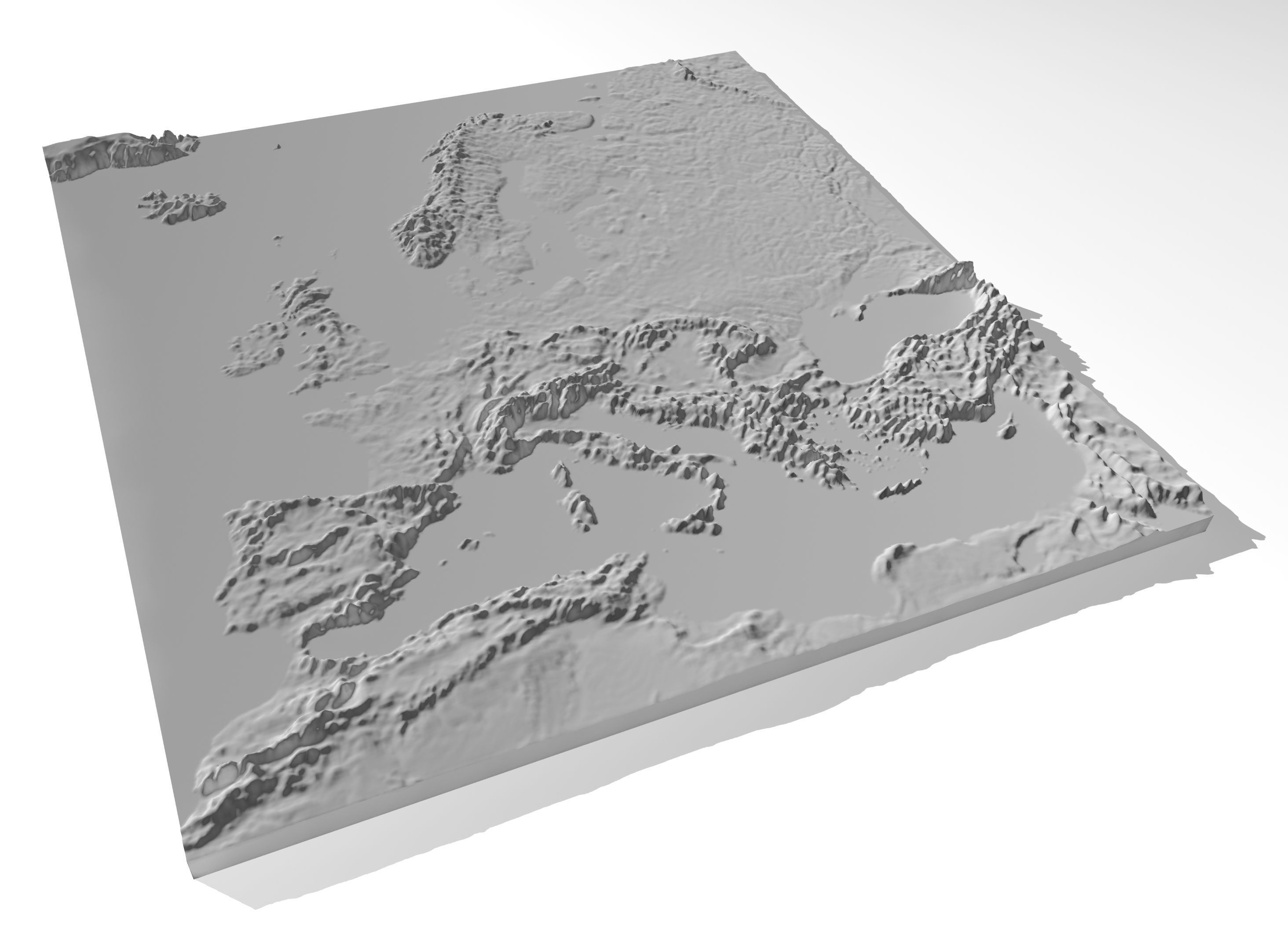 Europe High resolution 3D relief maps 3D model_9