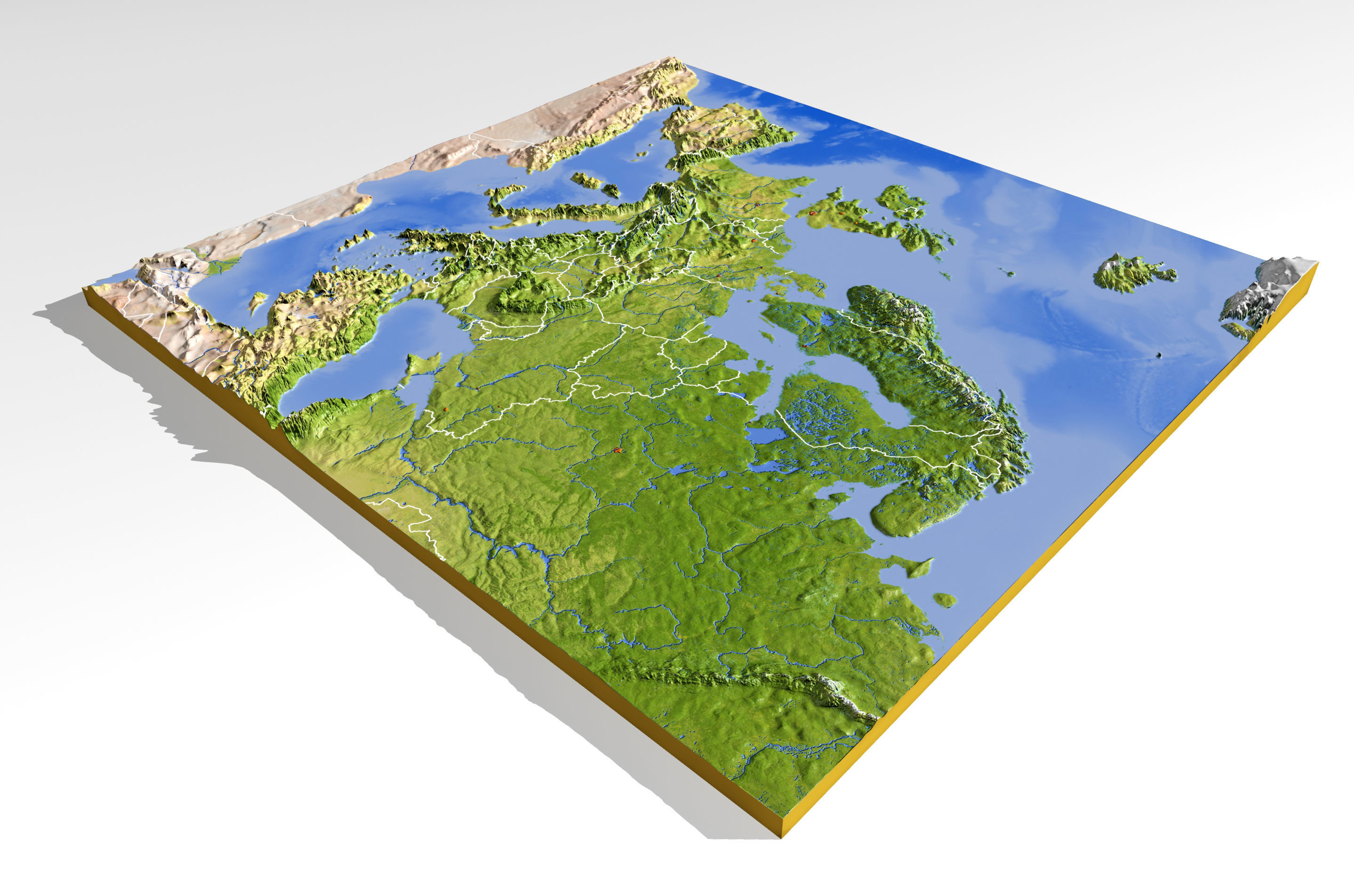 Europe High resolution 3D relief maps 3D model_1