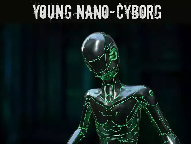 Young Nano-Cyborg Low-poly 3D model Young Nano-Cyborg Low-poly 3D model