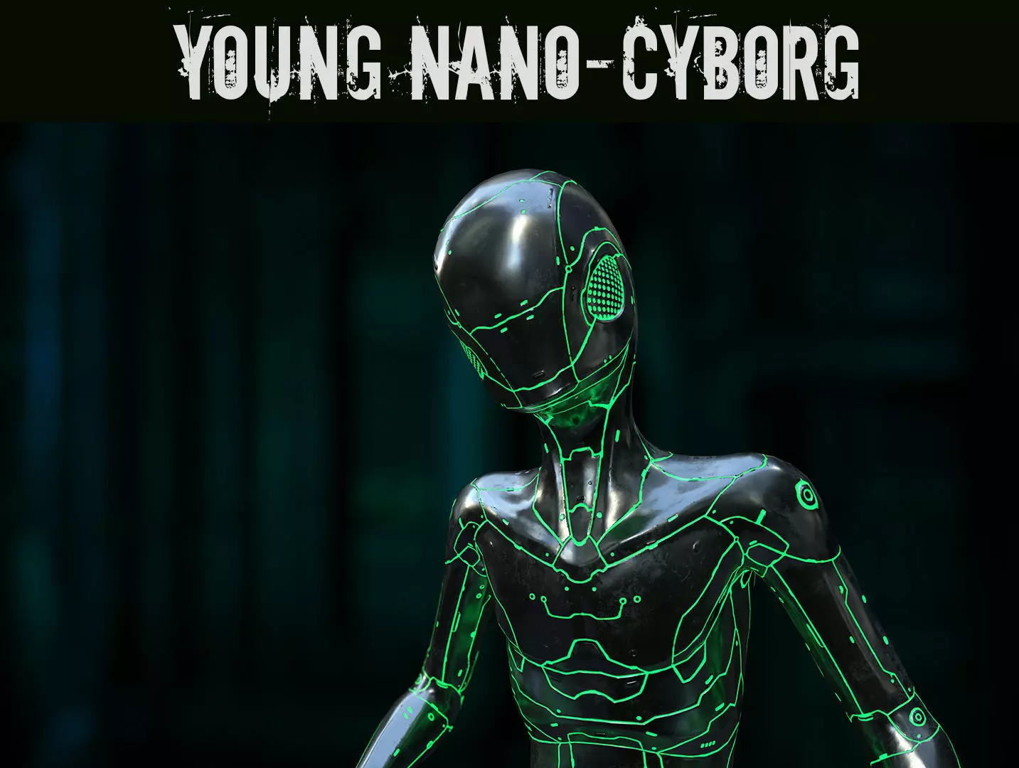 Young Nano-Cyborg Low-poly 3D model_0
