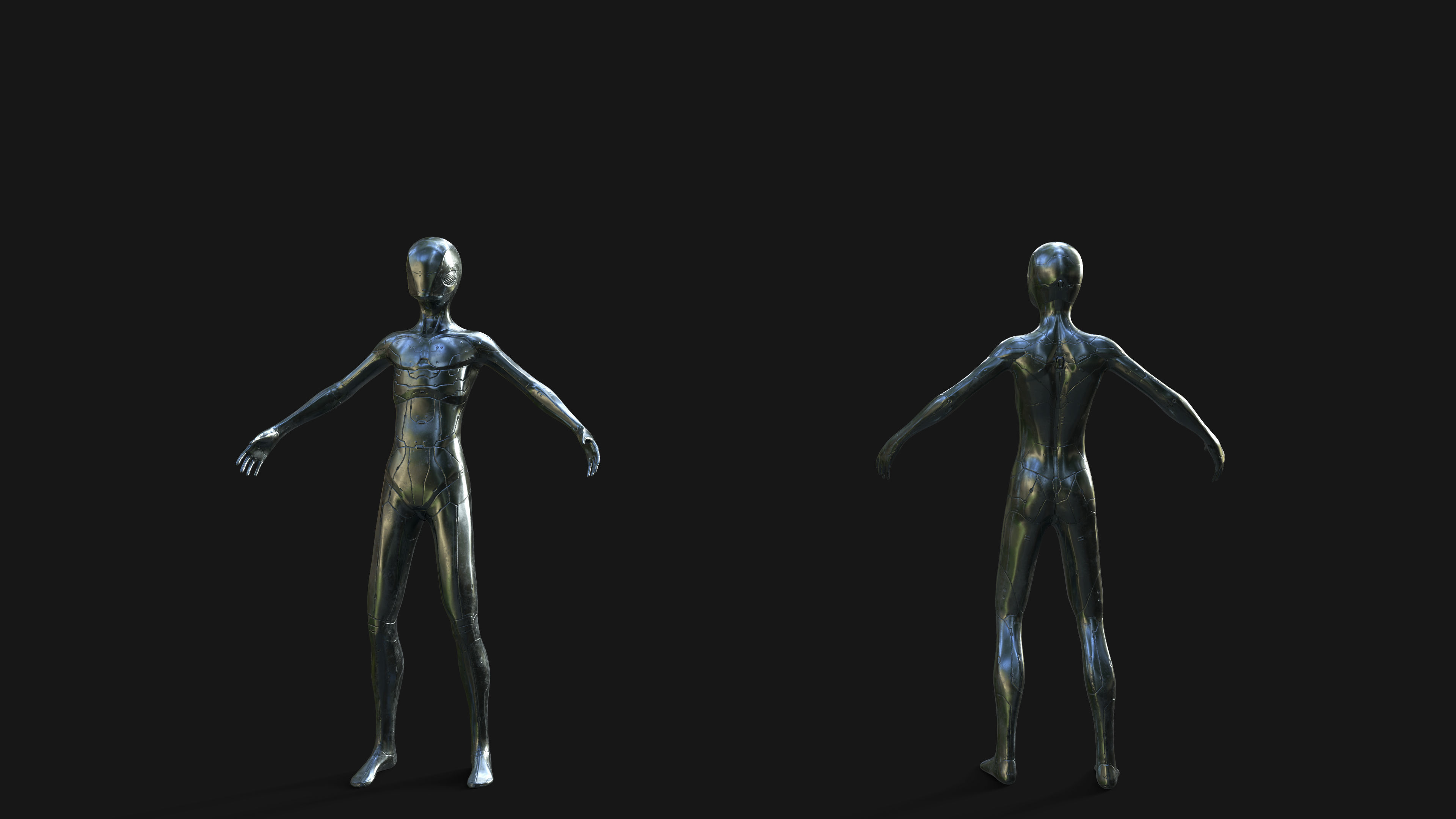 Young Nano-Cyborg Low-poly 3D model_10