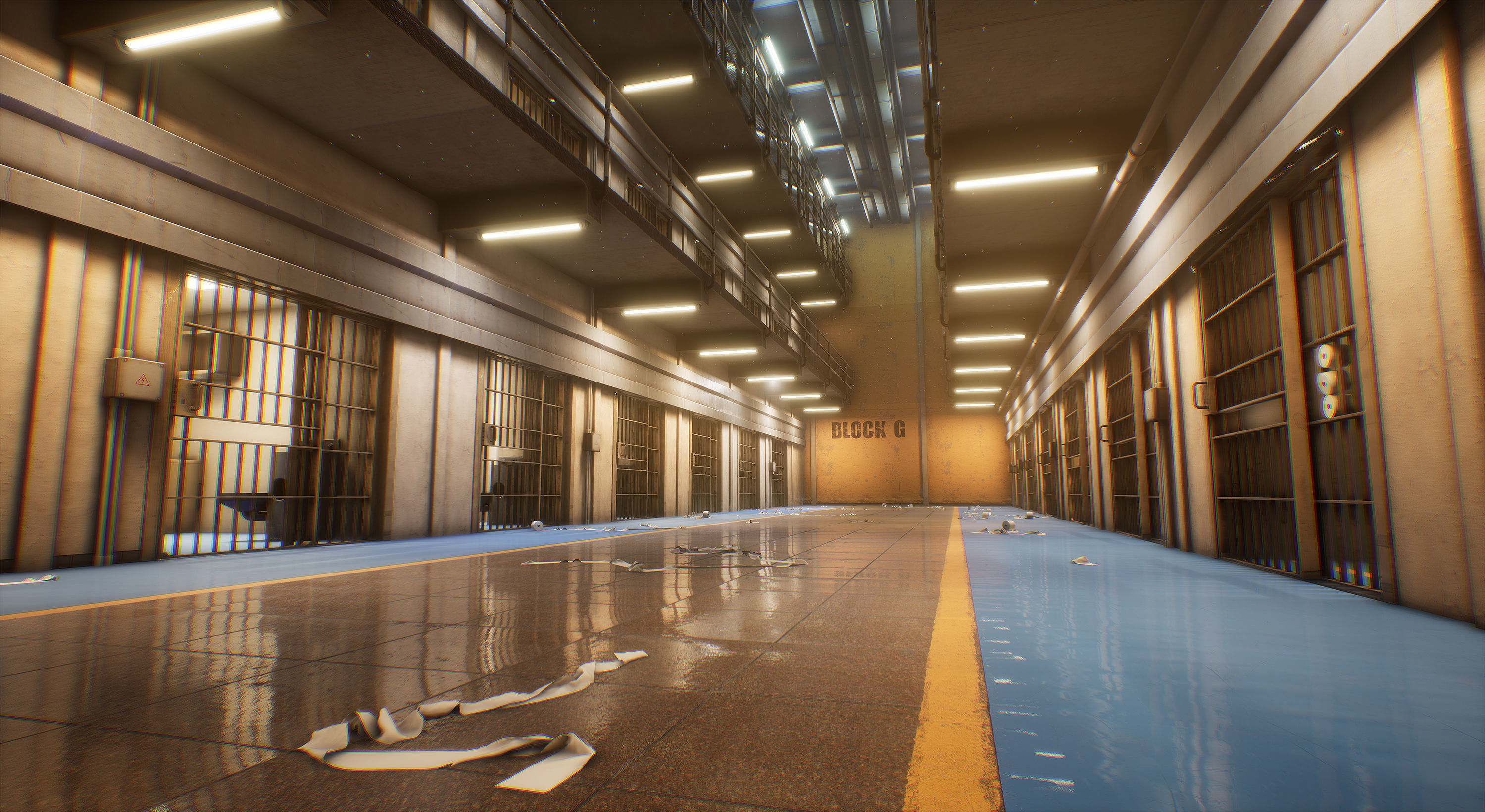 Prison Low-poly 3D model_6