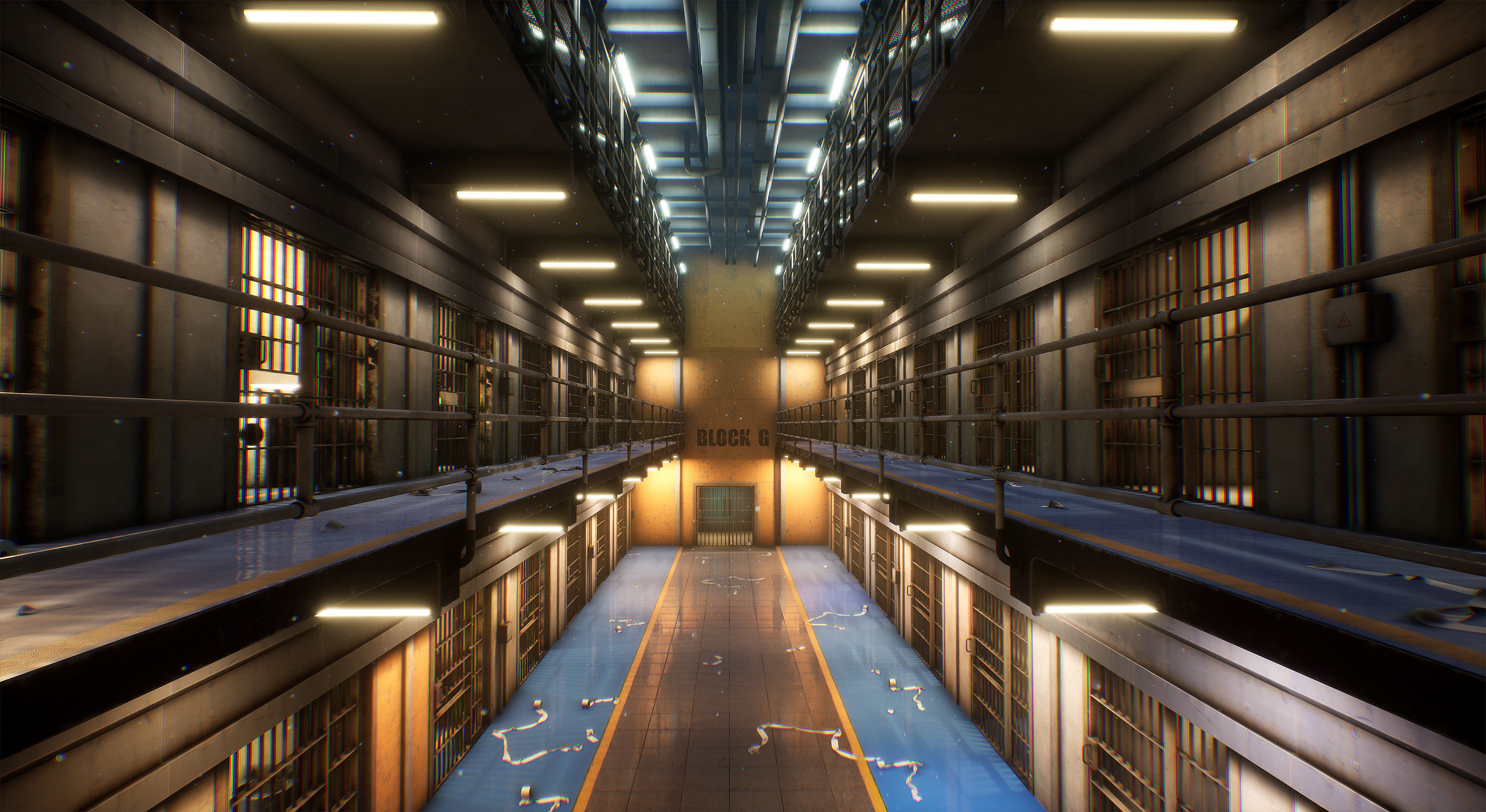 Prison Low-poly 3D model_16