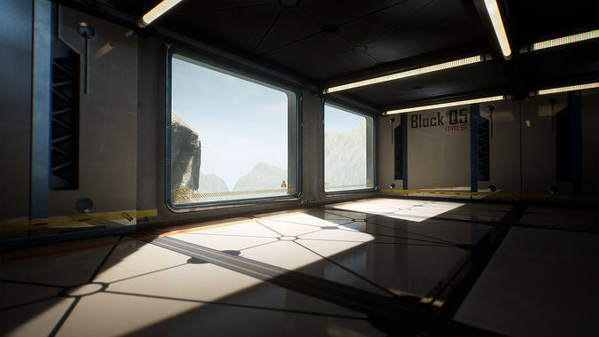SCI-FI Laboratory Low-poly 3D model
