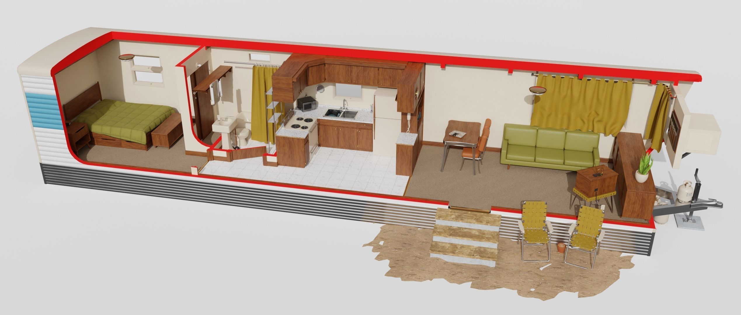Mobile Home Free 3D model_3