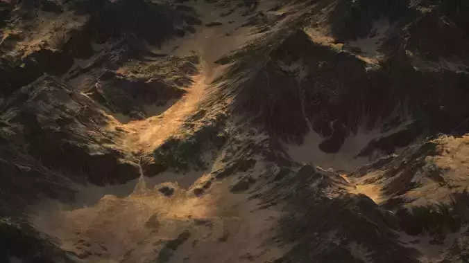 Mountain Range 01 Low-poly 3D model