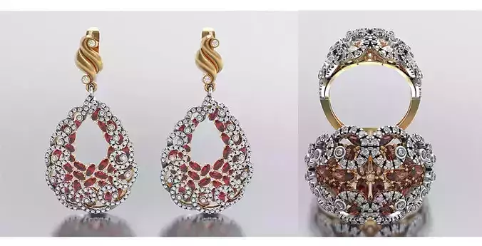 woman ring  earrings